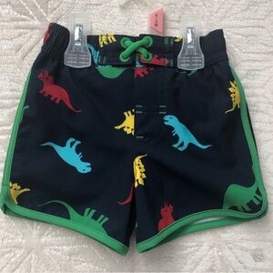 Wonder Nation Baby Boys Dinosaur Swim Trunks 0-3M Navy Dino Print